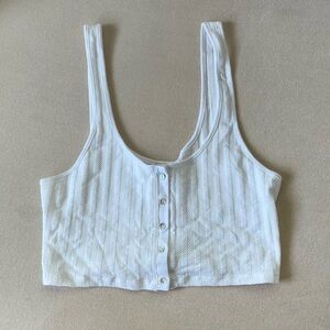 NWOT Free People Textured White Top, L